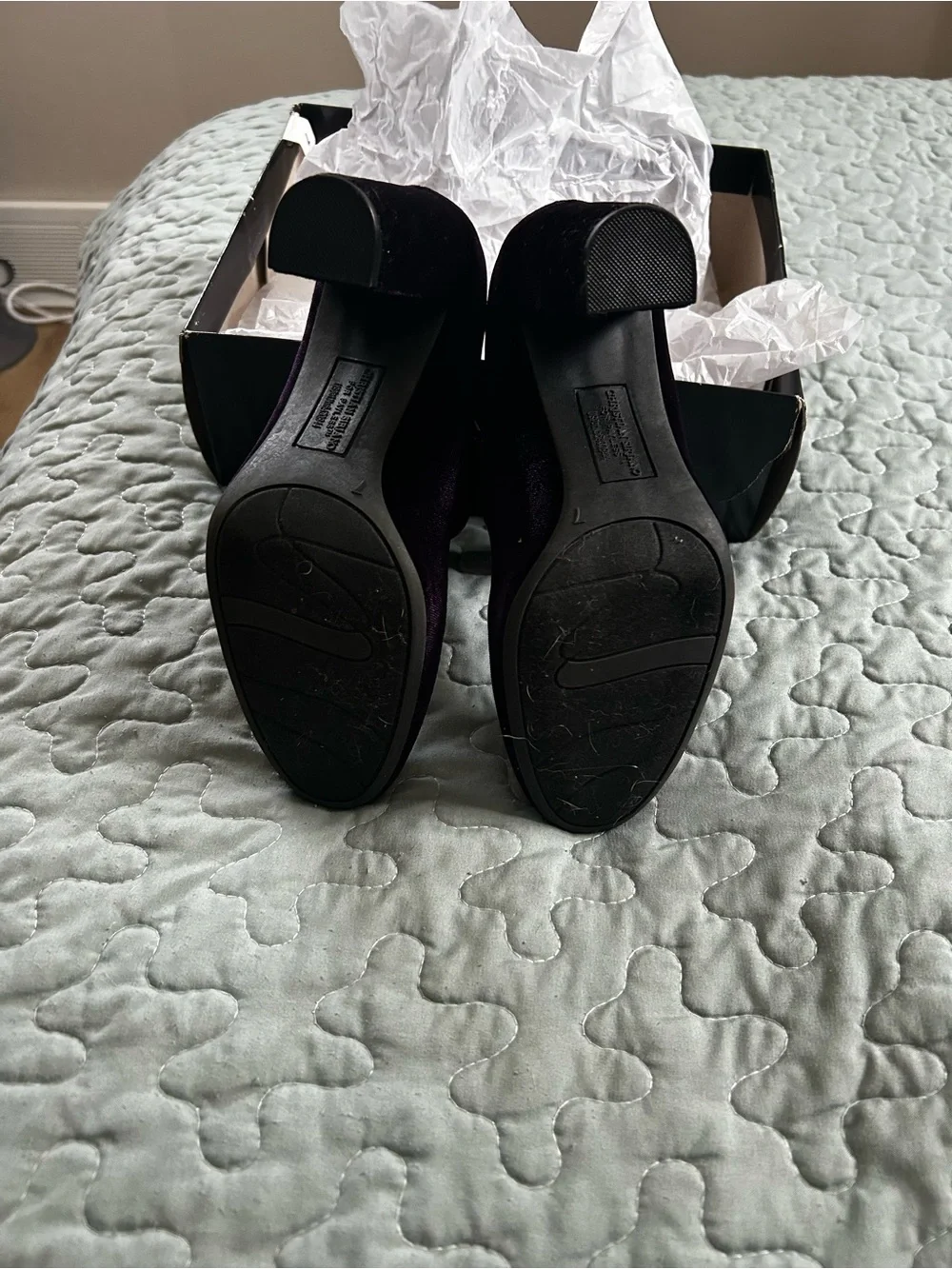 Christian Siriano Deep Purple Velvet Mary Jane Heels